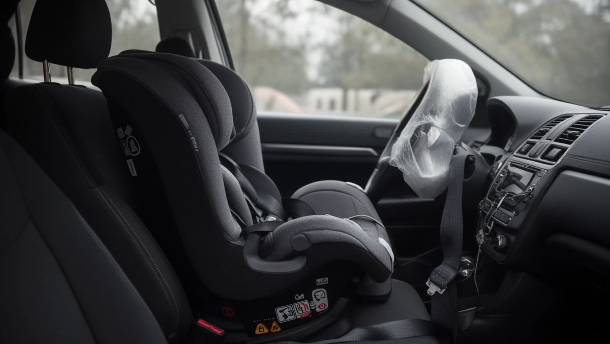 Przewożenie dzieci w samochodzie z przodu