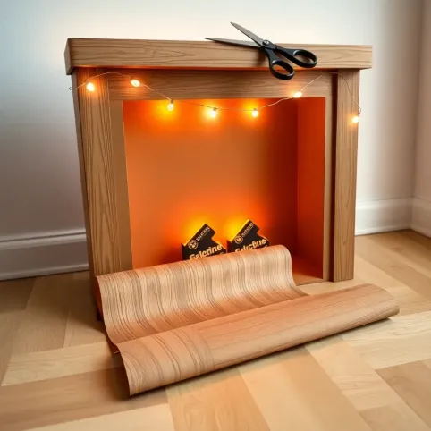 Czym okleic kominek z kartonu